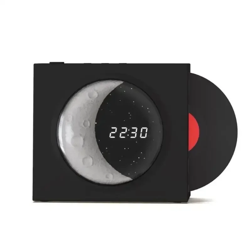 Moon Rotating Vinyl Record Wireless Speaker Alarm Clock Audio Outdoor Bedroom Luxury Speaker Mini Subwoofer