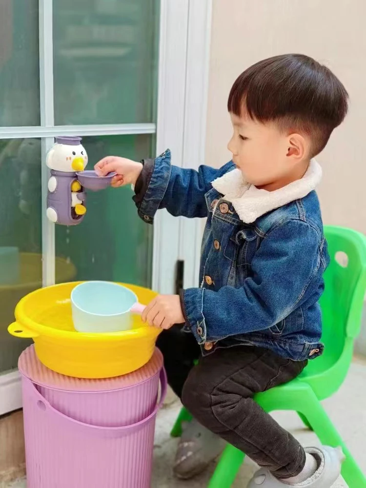 Bonito pato/elefante bebê jogar girador com sucção hower brinquedos de banho crianças água jogar girador waterdol jogos para criança banheiro