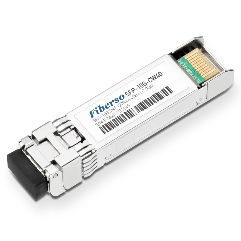 Fiberso SFP+ 10G Module CWDM 40km 1270-1450nm SM Fiber Optical Transceiver for Network Switches