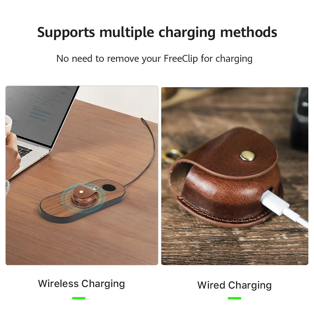 حافظة سماعة أذن كلاسيكية من الجلد الطبيعي مع خطاف لهاتف هواوي FreeClip غطاء سماعات أذن مقاوم للصدمات وغطاء حماية لسماعات الرأس