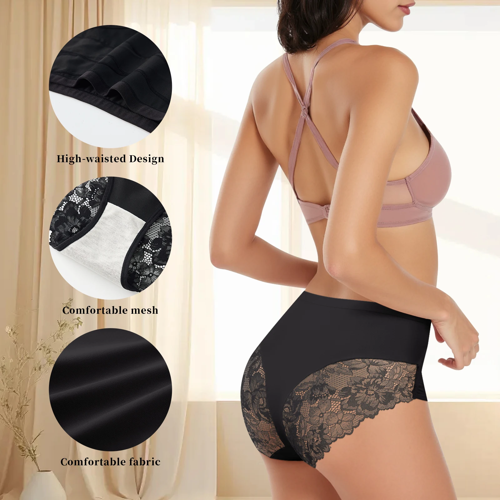 10 قطعة/المجموعة المرأة الظهر الدانتيل ملخصات منتصف الخصر ملخصات الأزهار ملخصات مثير لينة الملابس الداخلية مع الدانتيل تقليم تنفس الملابس الداخلية اليومية