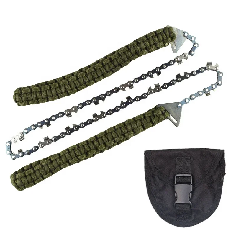 

China factory supply portable chain saw with guard Army Green Umbrella Rope 5.5*5.2*2inch