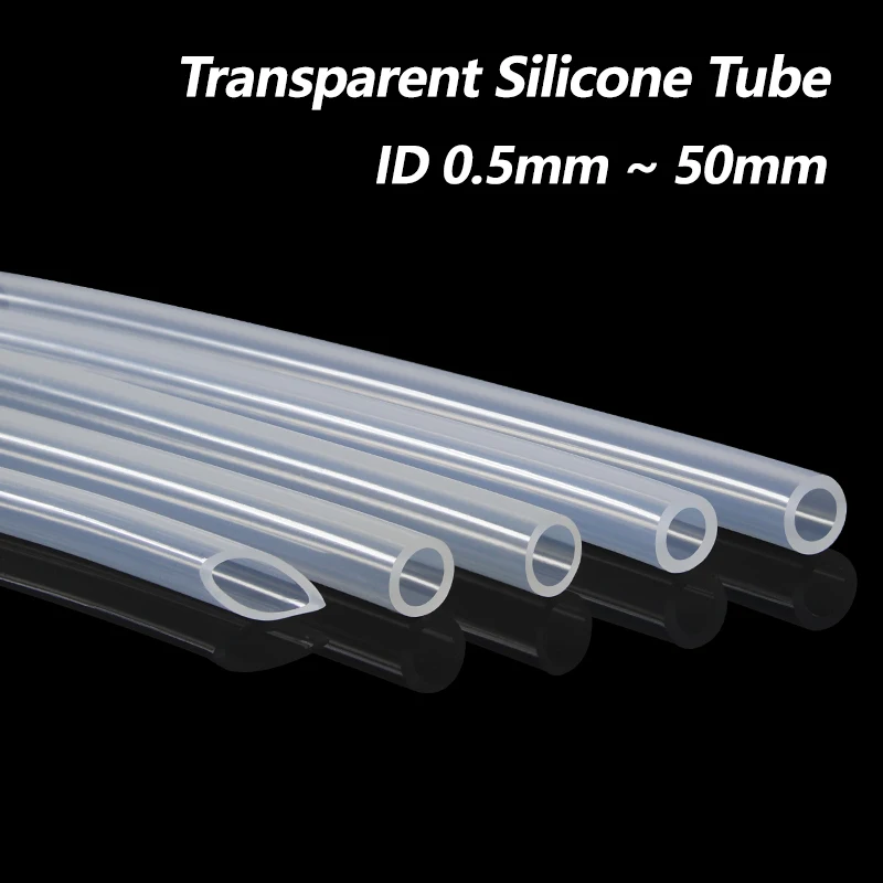 1m Food Grade Transparent Flexible Silicone Tube Diameter 0.5 1 2 4 5 6 7 8 9 10 11 12 14 16 18 20 30 50mm Silicone Rubber Hose