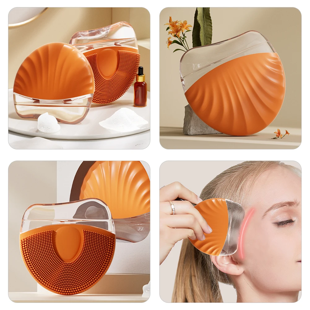 

Silicone Face Washing Tool Orange Scraper Gentle Massage Facial Lifting Scraping Multifunctional Skincare Gua Tools Portable