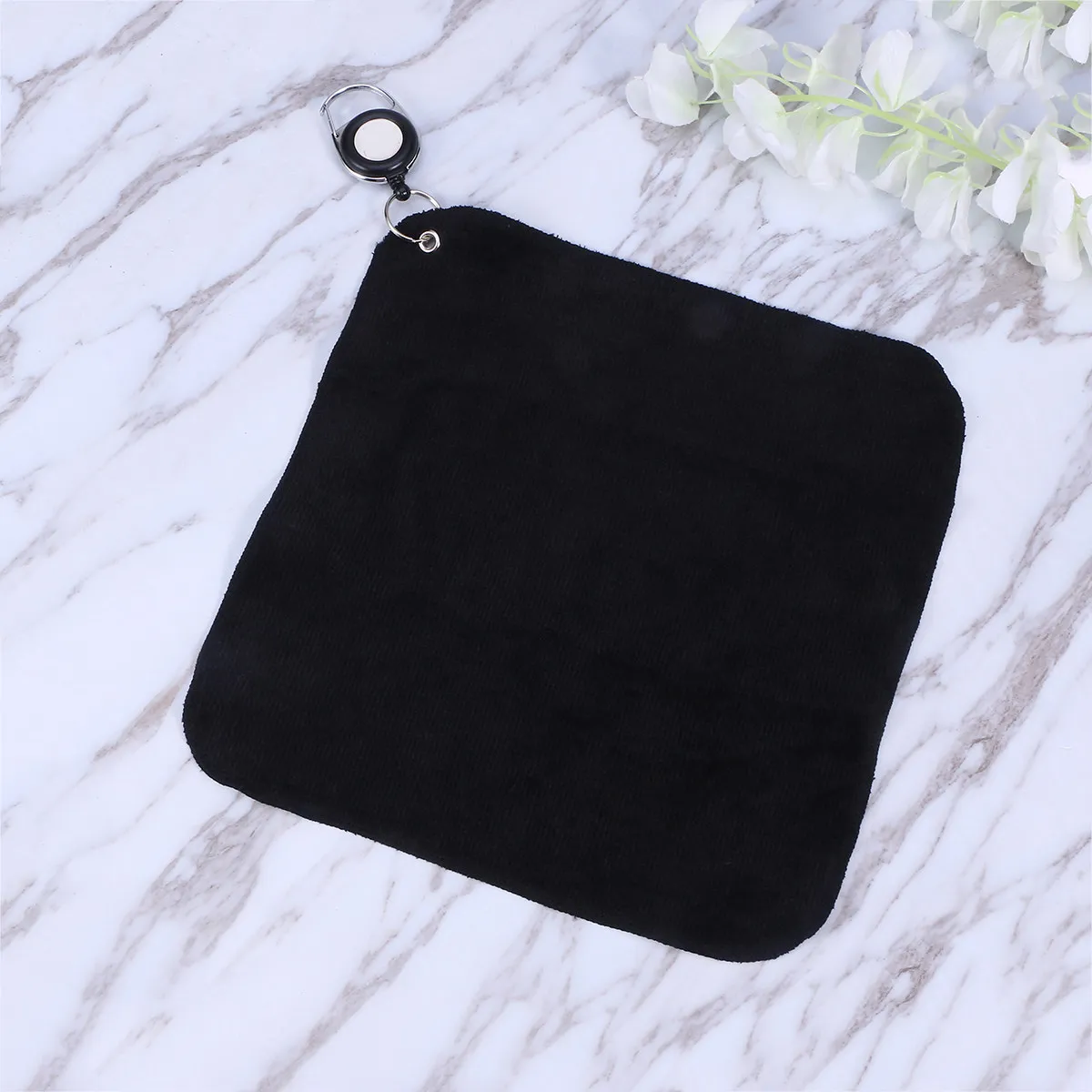 

1Pcs Golf Cotton Towel Double-Sided Portable Water Absorption Outdoor Sports Towel Black Pulling Rope Travel Mountaineering