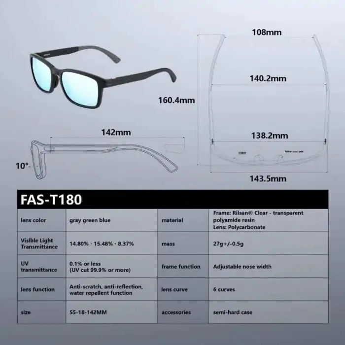 Gomexus Polarisierte Angelbrille CR39 Gläser UV-Schutz Outdoor-Sportbrille J15 – Detail 4