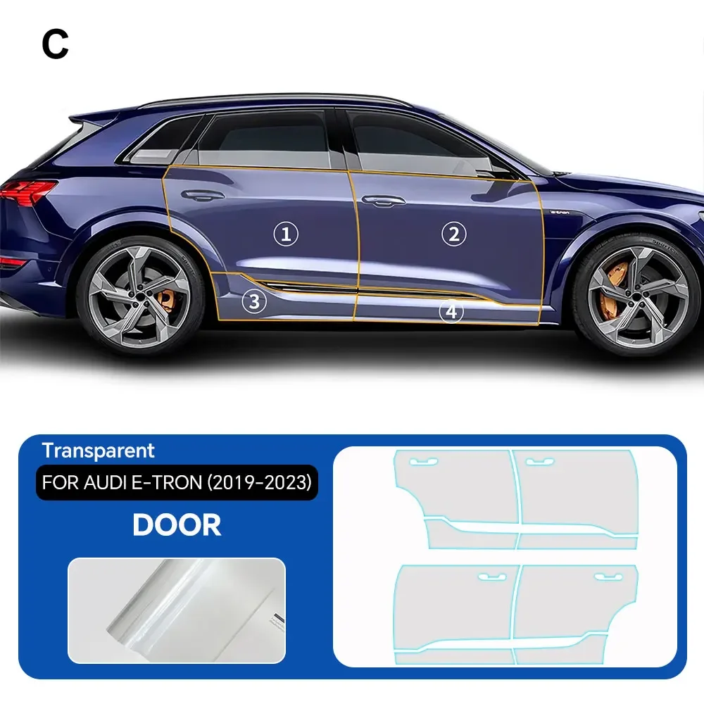 

9Mil TPU Scratch-resistant Car Paint Protection Film For Audi E-Tron 2019-2023 Car Body Transparent Bra Per-cut PPF ﻿Kit