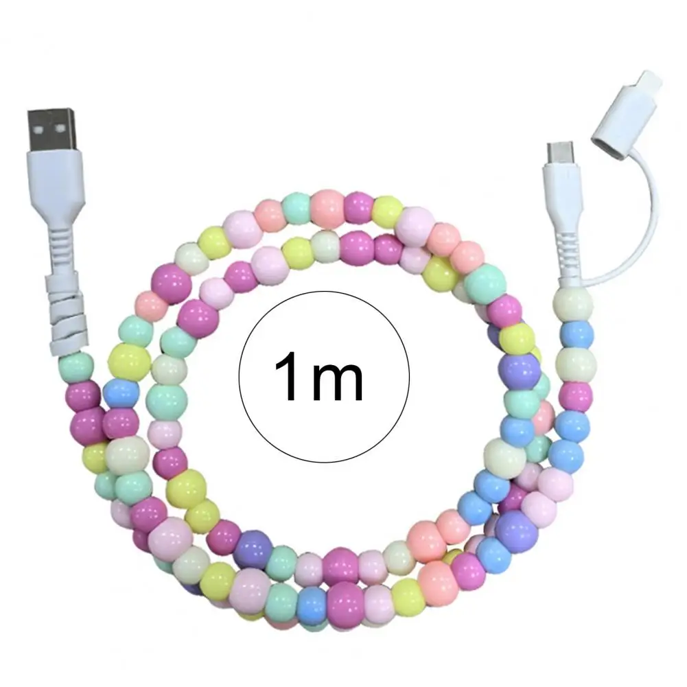 Fast Charging Cable for Iphone High-speed 60w Pd3.0 Charging for Iphone Fast Data Sync Beads Phone Cable Wide