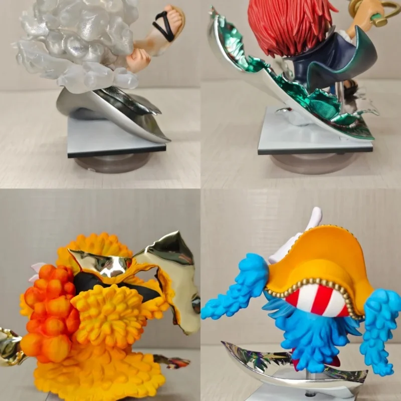 バンダイオリジナル食玩ワンピースアニメフィギュアモンキー・D・ルフィシャンクスバギーマーシャル・D・ティーチアクションフィギュアおもちゃギフト