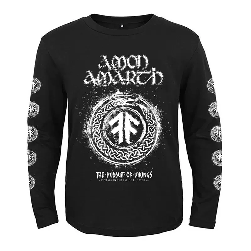 Heavy Metal Amon Amarth Long Sleeve T Shirt Mens Vintage Tshirt Harajuku Skull Print Streetwear Hip Hop Cotton T-Shirt Tee Tops