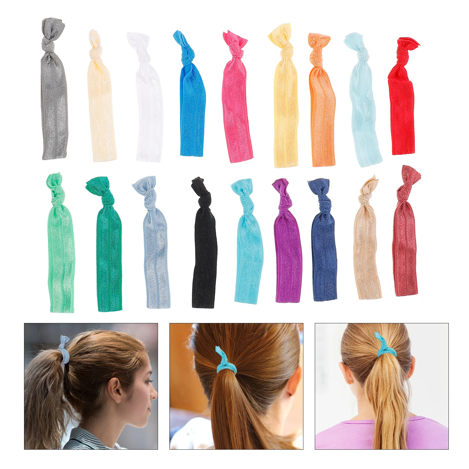 

100pcs High Elastic Ties For Women Colorful Ponytail Holders Rubber Bands Sport Headband Style Rope Random Color Hair