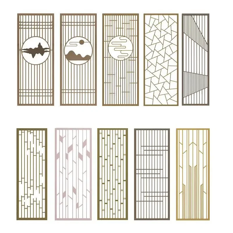 

Modern simple wrought iron screen, decorative hollow partition dining room fence metal Nordic living room entrance