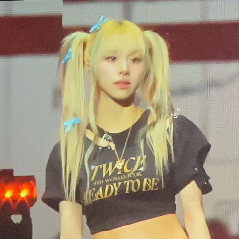 KPOP TWICE 5th WORLD TOUR Ready To Be Crop Top T Shirt Harajuku Fashion Sexy Y2K Short Sleeve Cropped Tee Shirt Femme Clothes