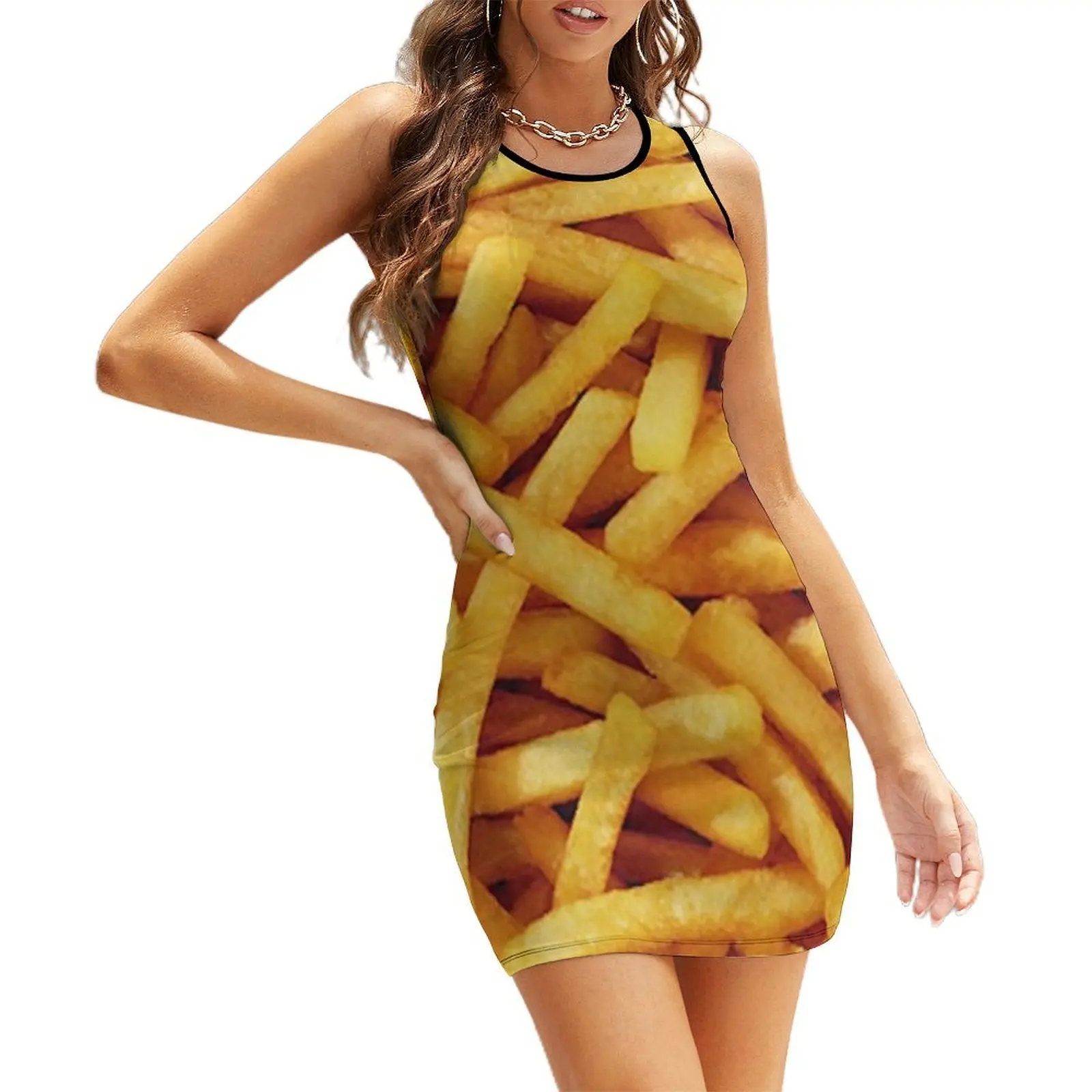 

French Fries Sleeveless Sundress chic and elegant evening dress luxury woman evening dress dress for women 2025 womens clothing