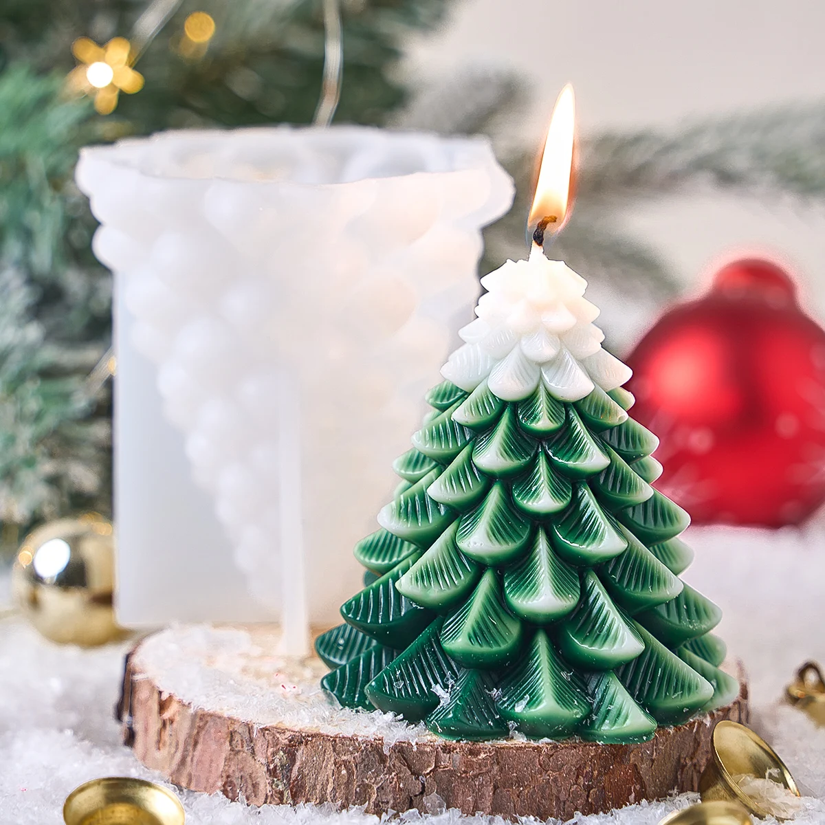DIY Weihnachtsbaum Silikon Kerze Form Aroma Kerze Seife Gips Harz Herstellung Form 3D Weihnachten Handwerk Ornamente Wohnkultur Liefert