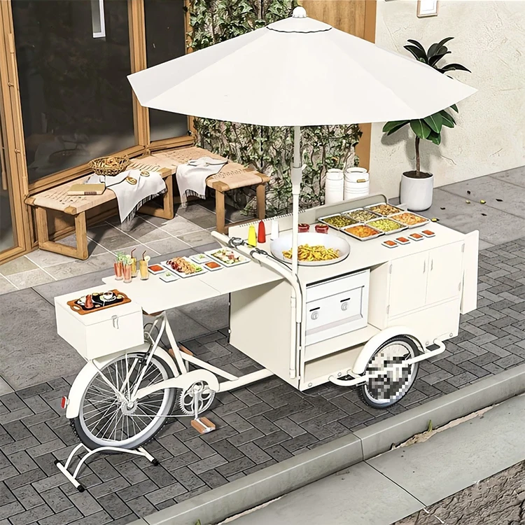 

Cheap High Quality Mobile Snack Cart Free Custom logo Free Choose Color Coffee Cart
