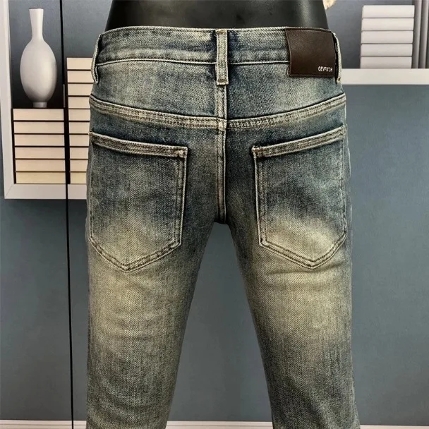 

Мужские джинсы Slim Fit: Новинка осенне-зимнего сезона, модные, брендовые, с вышивкой, трендовые, зауженные, с идеальной посадкой