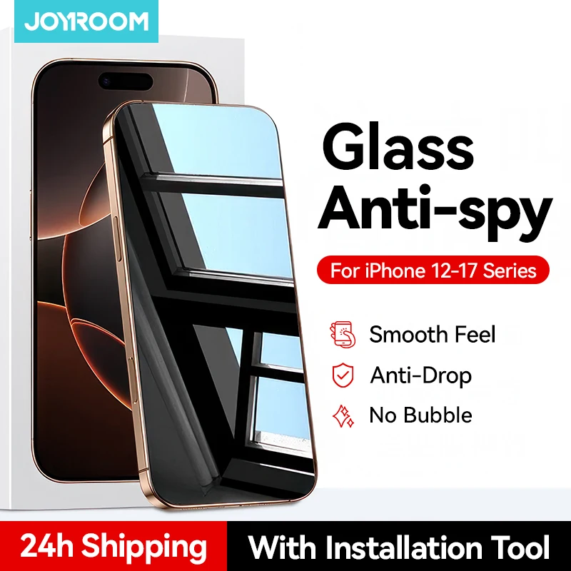 

Joyroom 1/2PCS Anti-Spy Glass For iPhone 17 Pro Max Privacy Screen Protector Glass For iPhone 12-17 Pro Max Tempered Glass Film