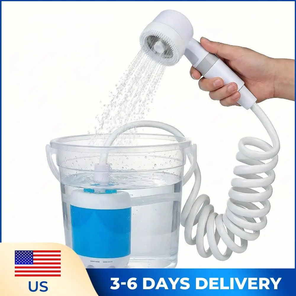 

Портативный походный душ-насос со встроенным аккумулятором 4000 мАч, уличный душевой распылитель для походов, путешествий, автомобиля, домашних животных