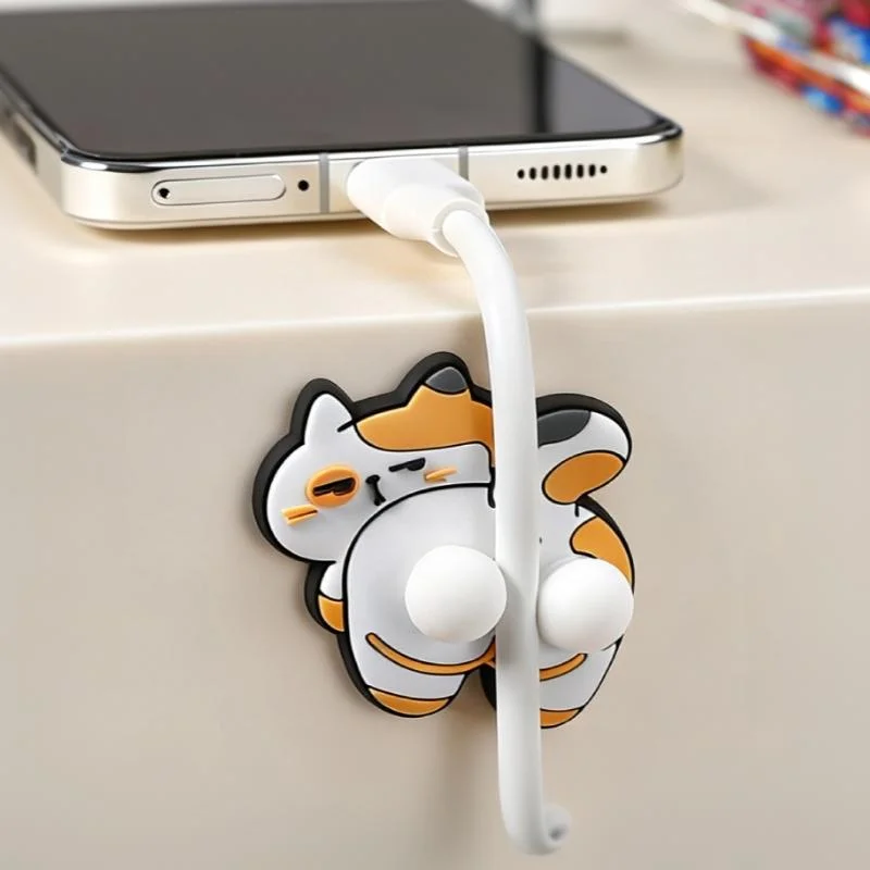 Mini Desktop Data Cable USB Type C Wire Organizer For Smart Phone Headset Chargar Cables Holder Protector