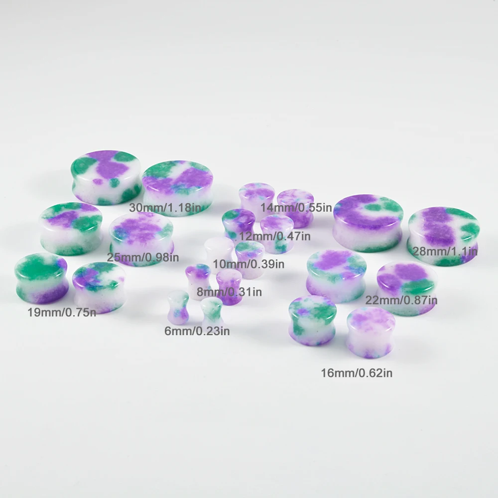 1PC Solid Stone Ear Plugs Gauges Earrings Women Men Flesh Tunnel Piercing Expander Ear Stretcher Jewelry 6mm-30mm