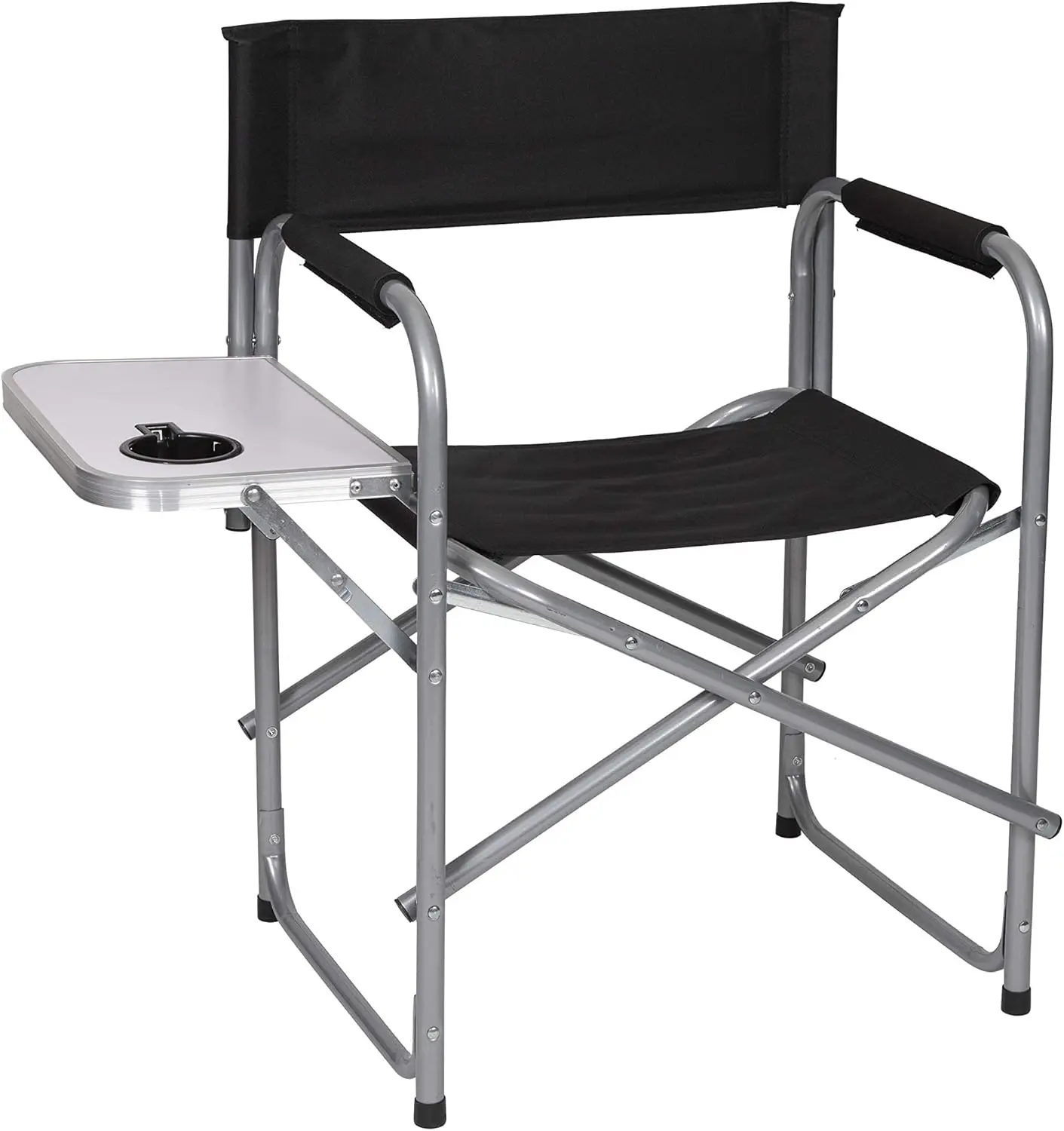 

Directors Chair with Side Table, One Size, Black