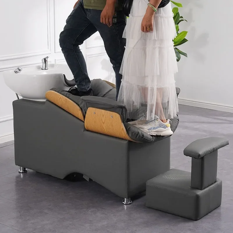 Hairdresser Shampoo Bed Flush Massage Half Reclining Hair Lounge Chair