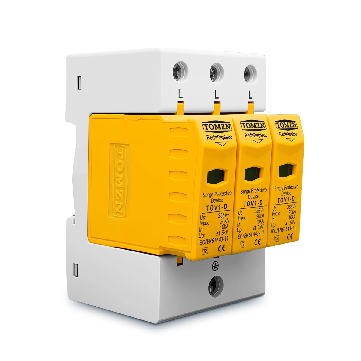 TOMZN AC SPD 3P 10-20KA 20-40KA 30-60KA 275V 385V 420V House Surge Protector Protective Low-voltage  Arrester Device