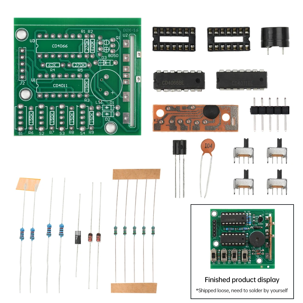 16 Music Sound Box BOX-16 Board 16-Tone Elektronische Module DIY Kit Lassen Solderen Practice Learning Kit voor Arduino