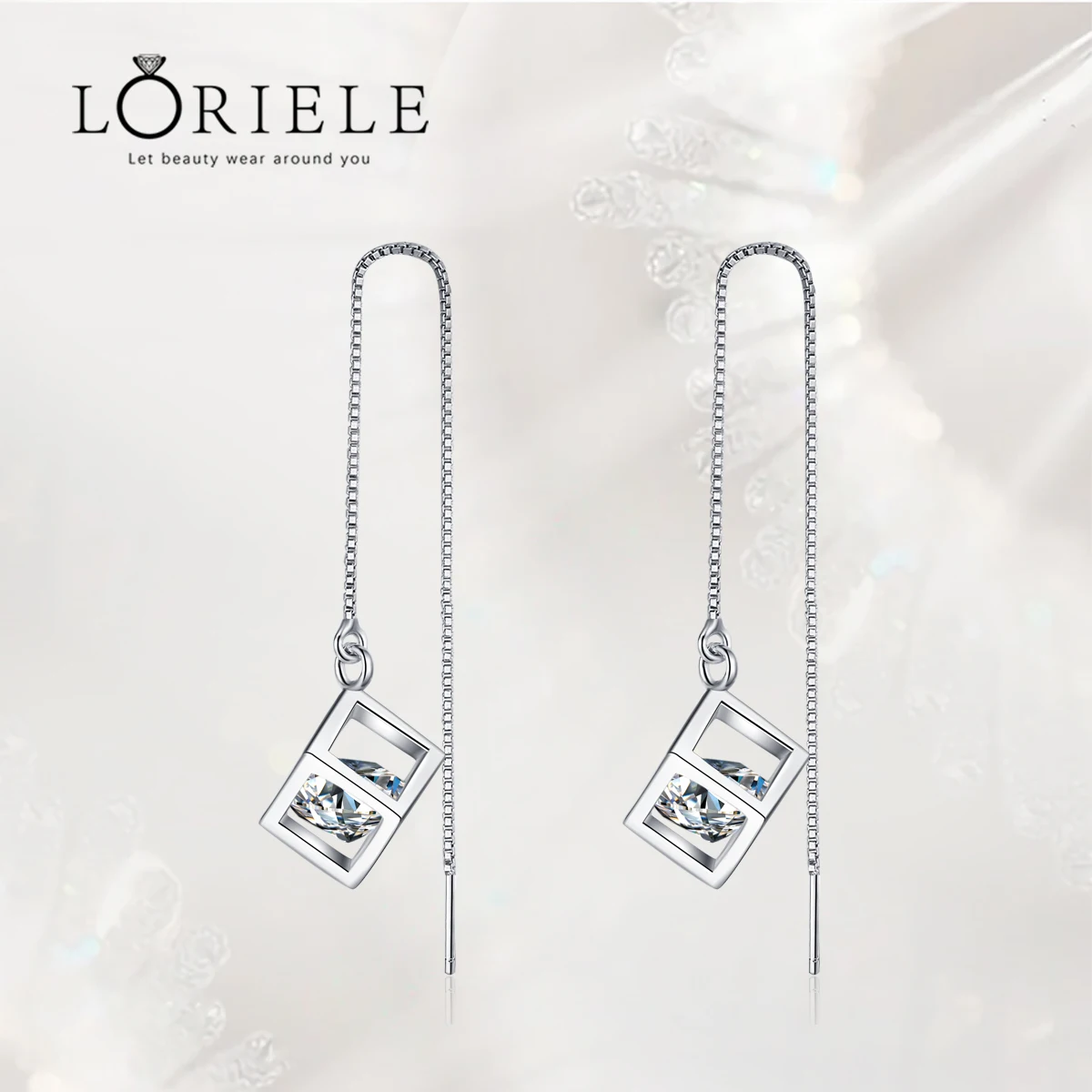 

LORIELE 0.5/1/2CT Moissanite Long Drop Earrings For Women Sterling Silver Brilliant Diamond Brides Bridesmaid Dangling Earrings