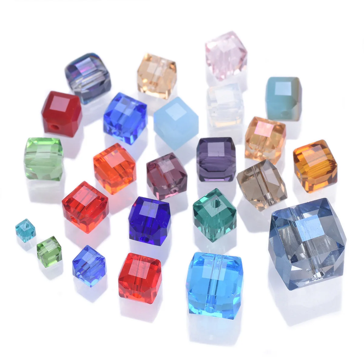 

3mm 4mm 6mm 8mm 10mm Cube Square Faceted Czech Crystal Glass Loose Crafts Beads Wholesale Lot for Jewelry Making DIY Part 1