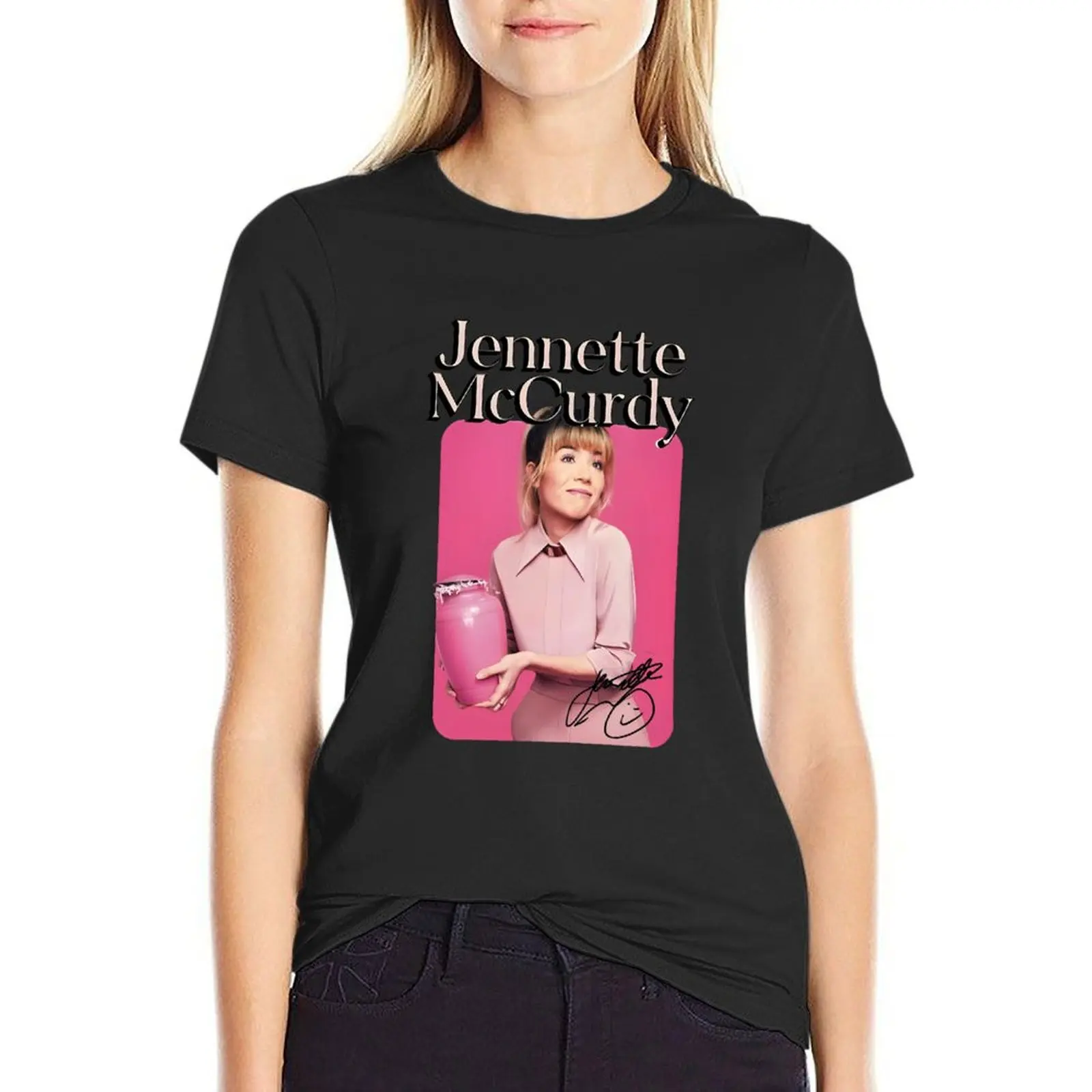 Jennette mccurdy cute t-shirt plus size top vestiti carini vestiti kawaii camicie da allenamento oversize per le donne