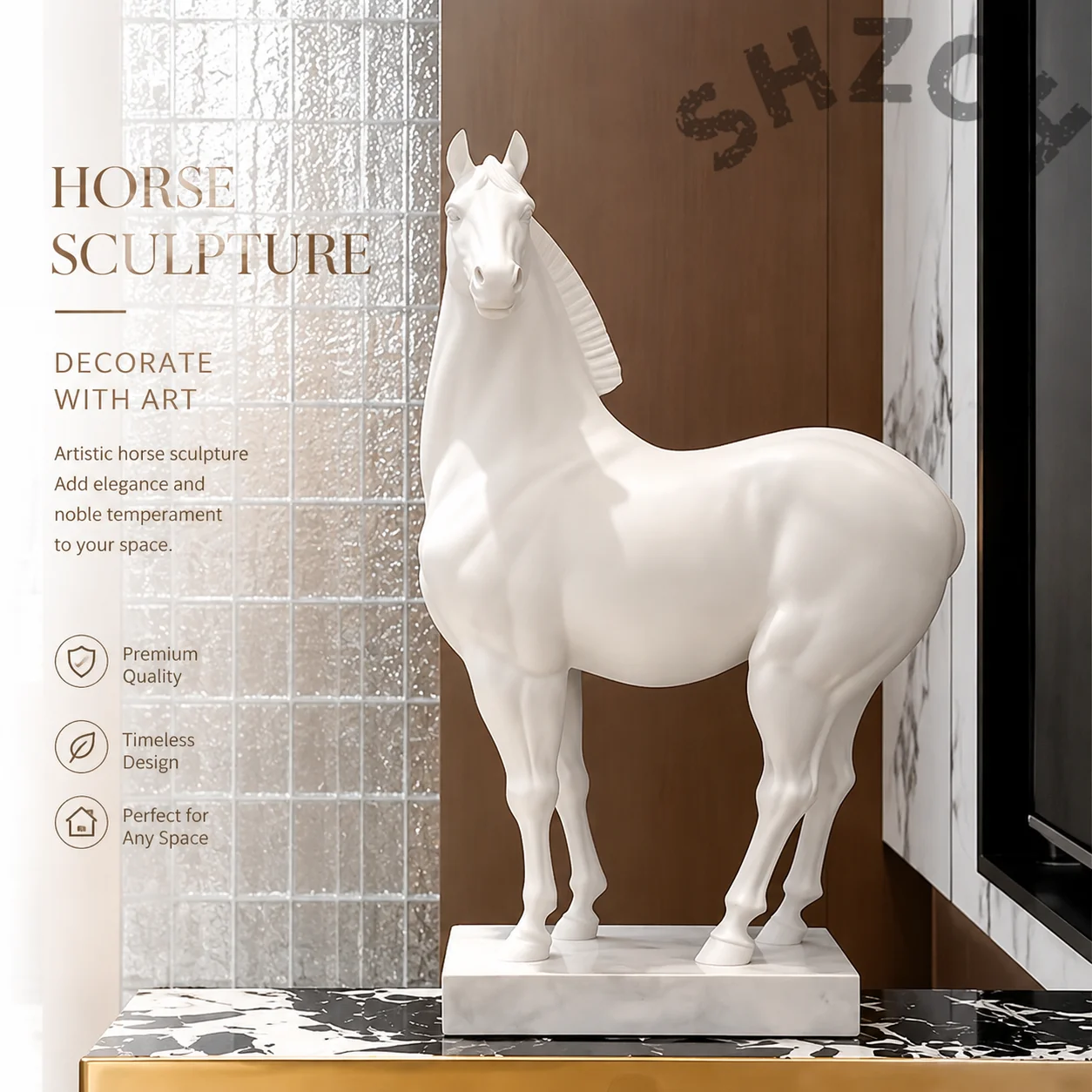 Escultura Decorativa  Caballo, Estatua  Caballo, Adornos Artísticos Creativos, Decoración  Escritorio  Lujo, Regalos