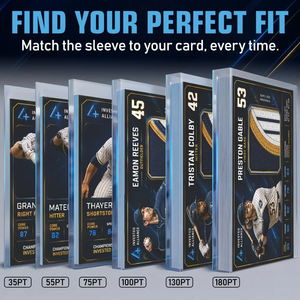 Thick Penny Sleeves Soft Trading Card Sleeves for Baseball Football Cards Ultra Clear