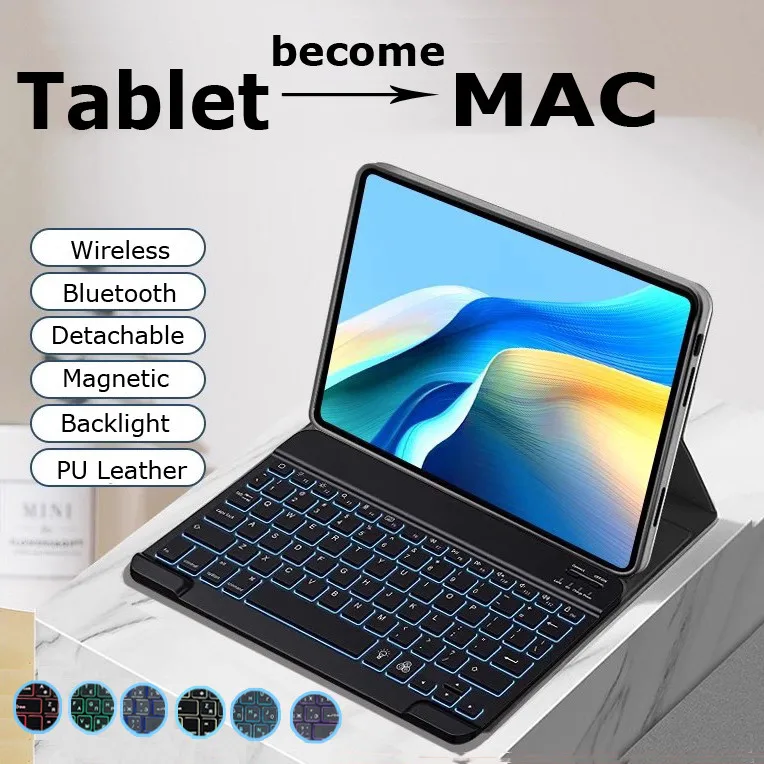 

Backlit Keyboard Case for Huawei Honor Pad X9a 11.5 Inch 2025 X9A 11.5" V9 11.5 X8a 11 Inch 2024 Magnetic Bluetooth Tablet Cover