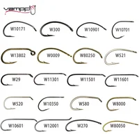 Vampfly 50 Uds anzuelo de pesca con púas ninfas Pupa huevo mosca seca mosca húmeda plantilla ninfa gancho Caddis Streamer mosca atado gancho