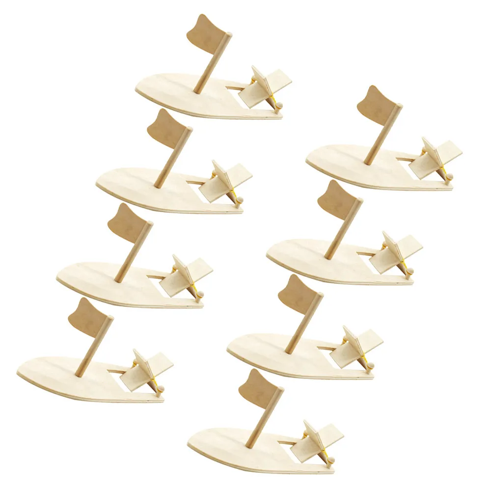 

8Pcs DIY Wooden Sailboat Blank Craft Set Unpainted Wood Boat Kits for Kids Painting Decoration Handmade DIY Wood Crafts