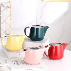Japanese Ceramic Teapot with Stainless Steel Strainer Filter Exquisite for Puer Oolong Kung Fu Tea Set
