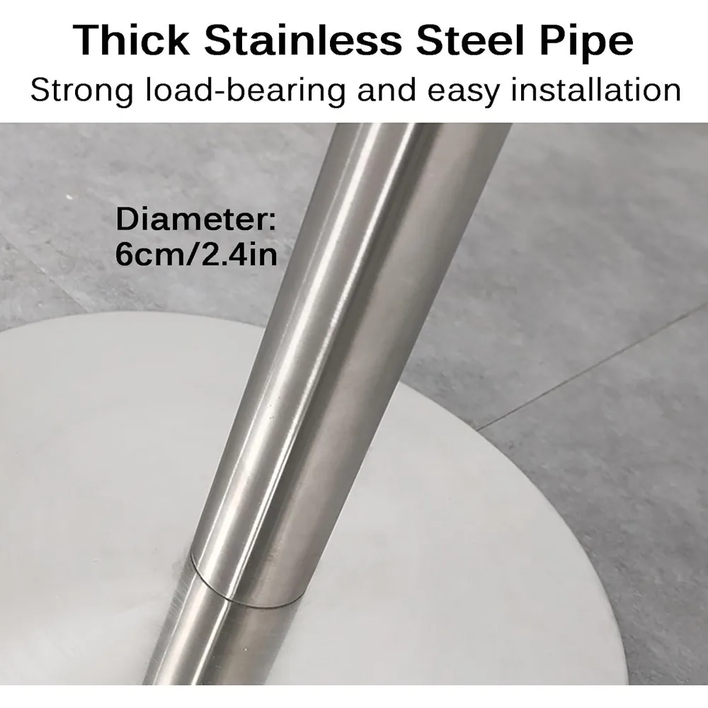 Round Side Table for Living Room, Dining Room, Cafe, Balcony, Stainless Steel Side Table, Modern Simple Metal End Table, 50cm