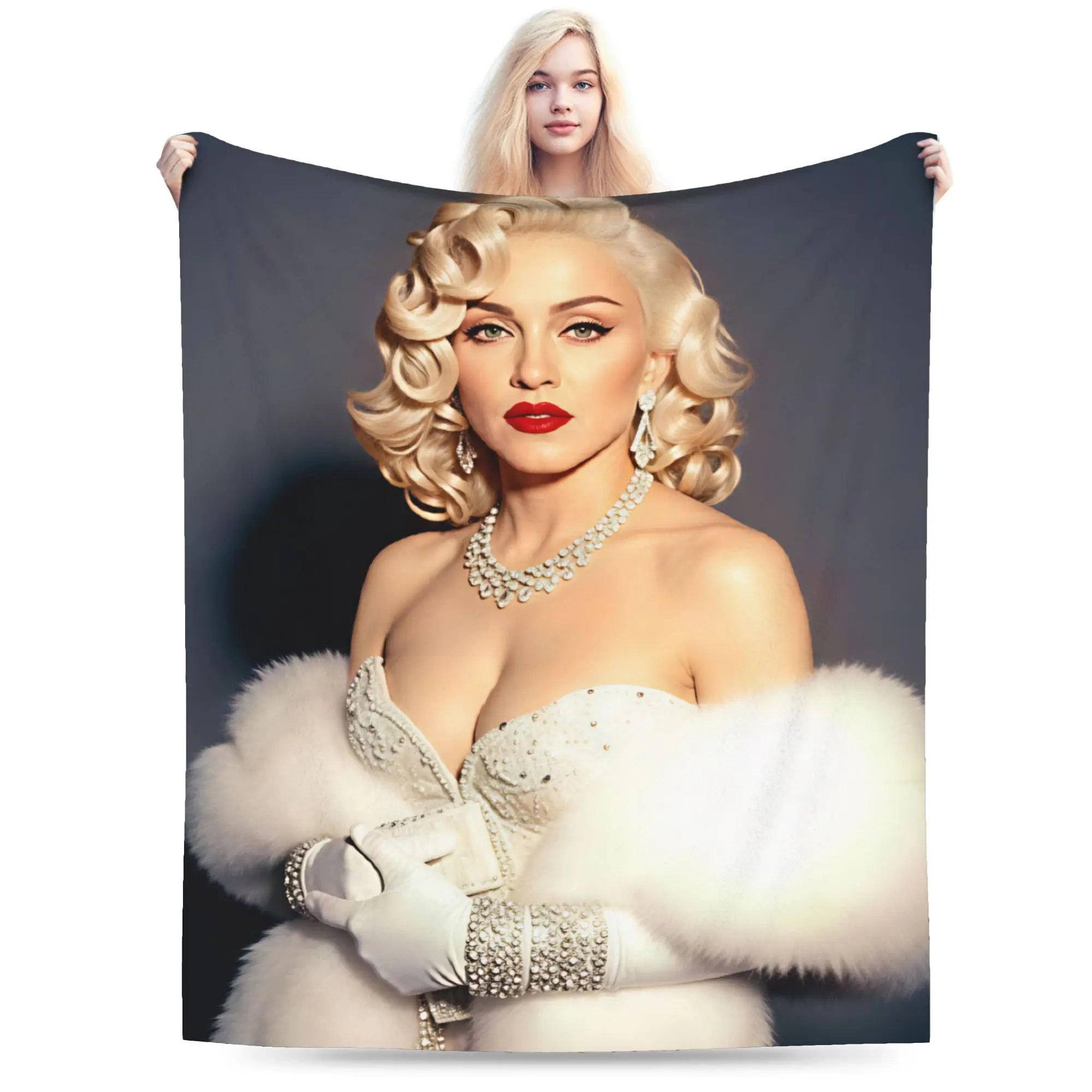 M-Madonnas  Flannel Blanket Winter  Soft Warm Throw Blanket for Students Home Decor Pattern Bedspread Sofa Bed Cover