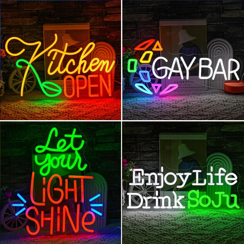 Letter Neon Sign LED Wall Decoration USB Powered Party Set for Bedroom Living Room Party Club Art Decor