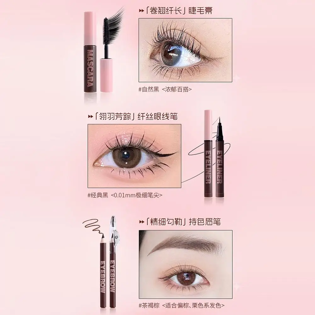 Travel Size Makeup Set Lipstick Powder Mascara Eyebrow Pencil Set Makeup Gift Box Set Valentine's Day Gift