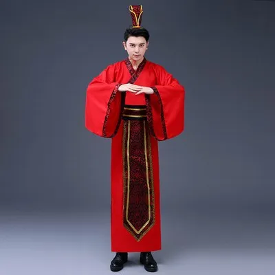 Hanfu-ropa tradicional china para hombres, traje de Baile Folclórico bordado, traje de Festival, actuación de escenario, Cosplay antiguo