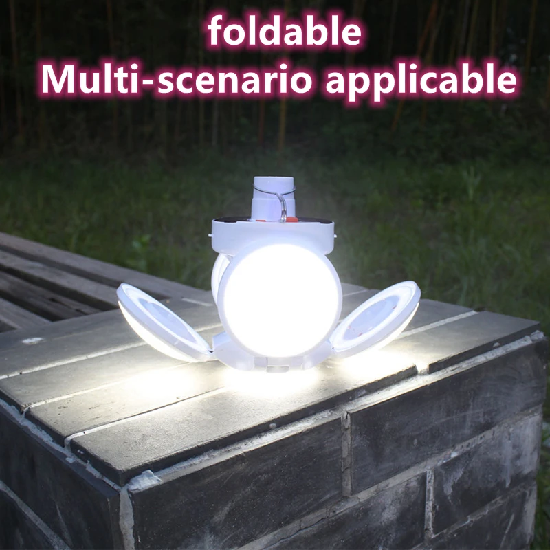 

Portable Solar Camping LED Wick Light with Hook Remote Control Folding Football Bulb Desk Lamp for Tent Emergency Chandelier