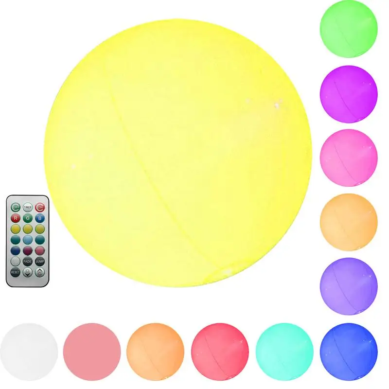 40cm Large Led Beach Ball With Remote Control 13 Colors With Inflation Pump For Sum&mer Fun Outdoor Games Decorations Pool Party