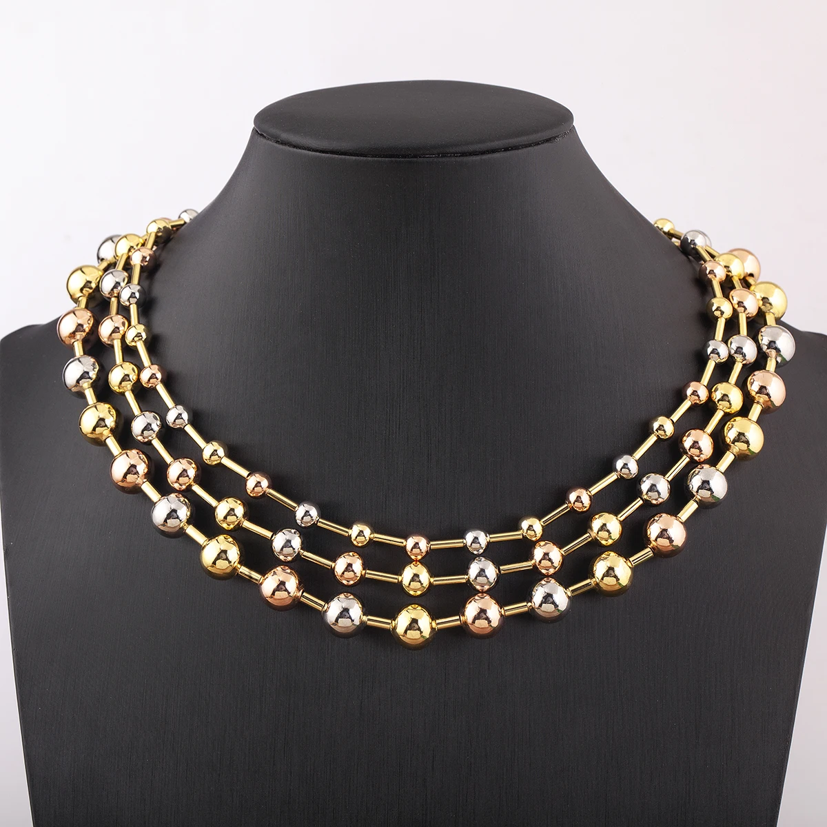 男性と女性のための銅のネックレス,滑らかなチェーン,シンプルなスタイル,カラフルなビーズ,トレンディなジュエリー,卸売アクセサリー,新しい