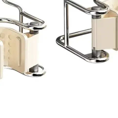 

White Suction Mop Holder Set 2pcs Easy Install No Tools Required for Smooth Tiles Glass or Metal Surfaces at For Home