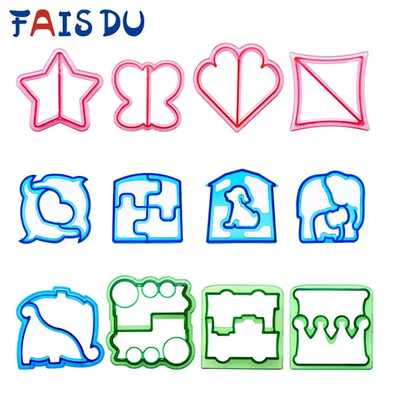 FAIS DU Lunch DIY Sandwiches Cutter Mould Food Cutting Die Bread Biscuits Mold Gift Kids Lunch Maker Cute Shape