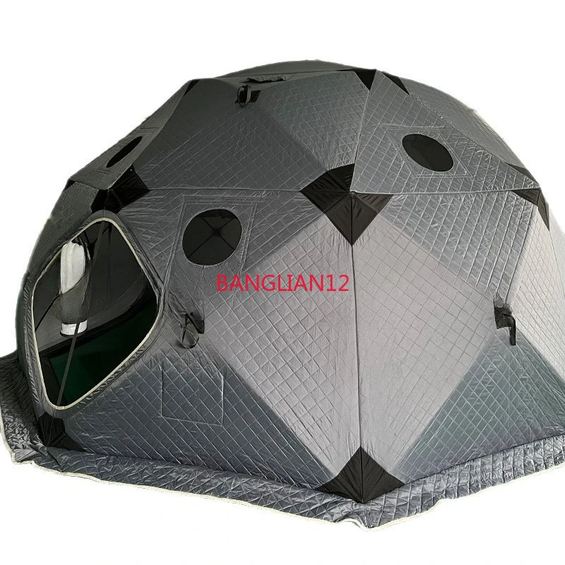 

Утепленная восьмиугольная палатка из термохлопка для кемпинга и зимней рыбалки с отверстием для дымохода и местом для дров