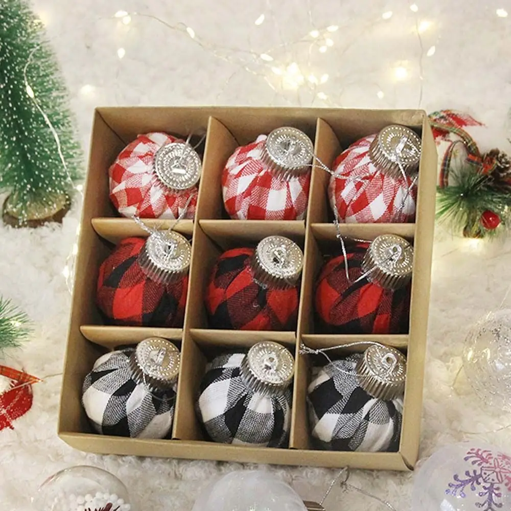 9 Pcs Creative 6cm Christmas Balls Pendant Set Shatterproof DIY Xmas Tree Ornaments Reusable Merry Christmas Decor